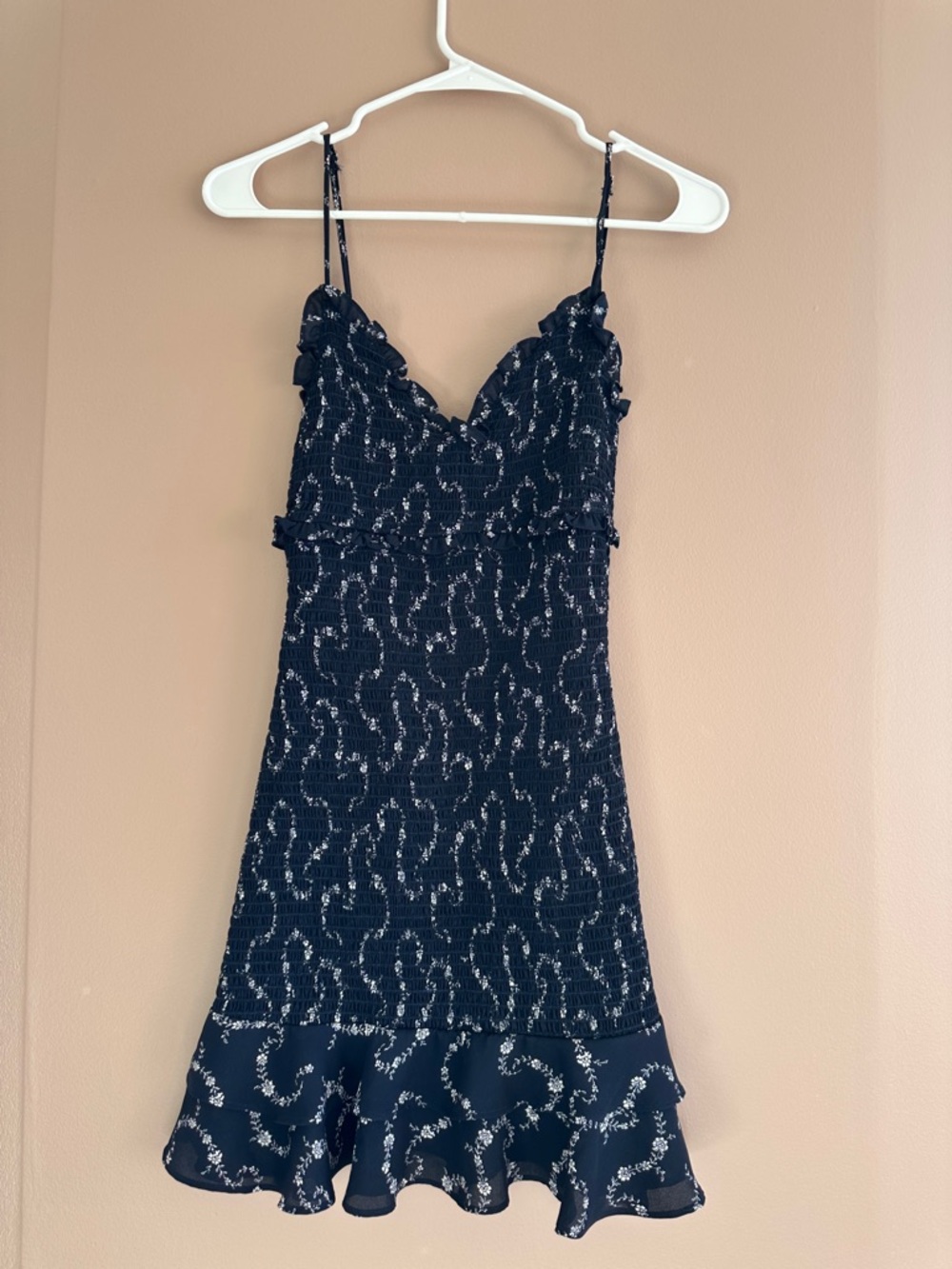 Likely Navy and White Smocked Floral Dress